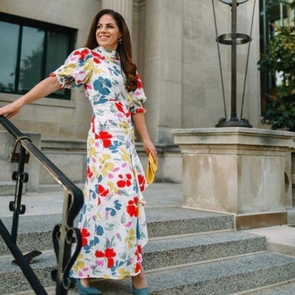 Rixo white Floral high neck dress Target NWT! - Picture 3 of 6